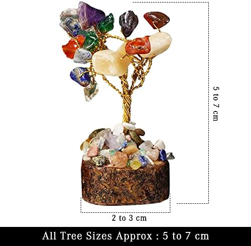 Лечебни Кристални дървета ръчно изработени (комплект от 12 броя), Дърво Бонзай за Положителна енергия и баланс на чакрите, Дърво