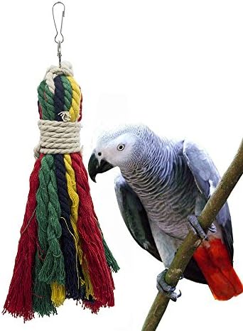 ASOCEA птича Папагал Цветни Памучни Въжета Ухапване Дъвче Клетка Висящи Играчки за Какаду Ара Папагали Малки Средни Големи Птици
