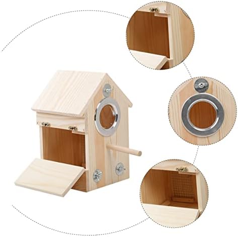 Yardwe Box волиери за Папагали Папагал Дървена Къщичка за Зяблика Какаду Неразлучников Волиера Дървена Кутия За Птици Кутия За Отглеждане