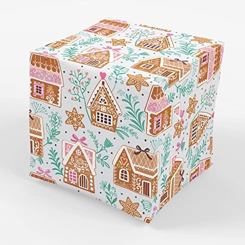 За опаковане на подаръци от Празничната хартия Stesha Party Pink Gingerbread House 30 x 20 см (3 лист)