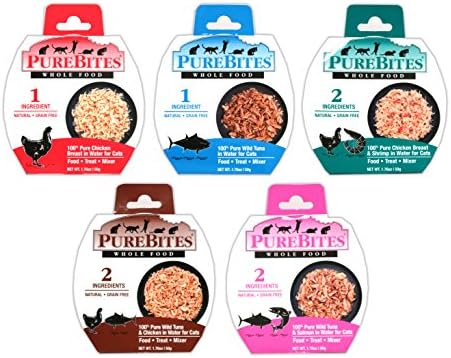 Комплект мокра храна за котки PureBites Mixer, 5 Вкусове, по 1,76 унция всеки, 50 грама (общо 10 на смесителни батерии)