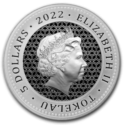 2022 (r) office 1 унция Токелауанской сребърна монета Бикът и мечката Брилянт, без да се прибягва (BU) със сертификат за автентичност