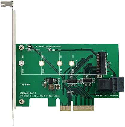4-лентов преход PCI-e до M. 2 (PCI-e I/F) и Mini SAS HD (СФФ-8643) Адаптер