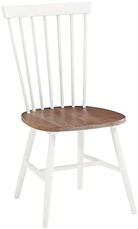 OSP Мебели за дома Eagle Ridge Трапезни столове от масивно дърво в традиционен виндзорском стил, 2 опаковки, кремаво
