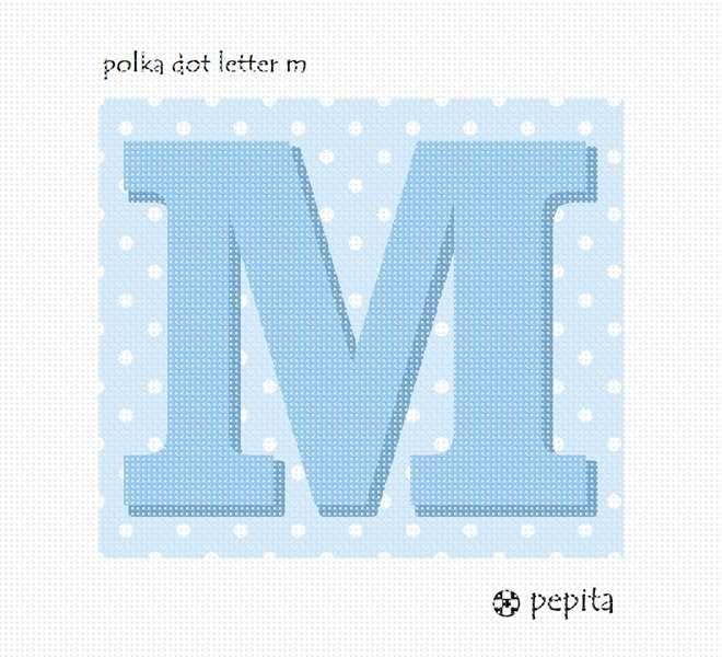 комплект за бродиране pepita: Буквата M в полка точки, 8 x 7