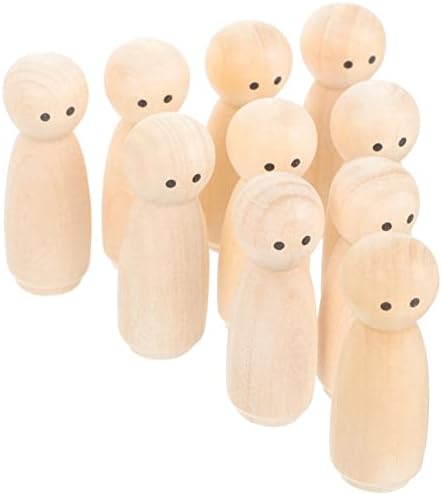 SEWACC Дървени Кукли-Клечки 10 бр. Недовършена Колче Хората Празни Куклени Тялото Натурални Дървени Фигурки Декоративни Колчета