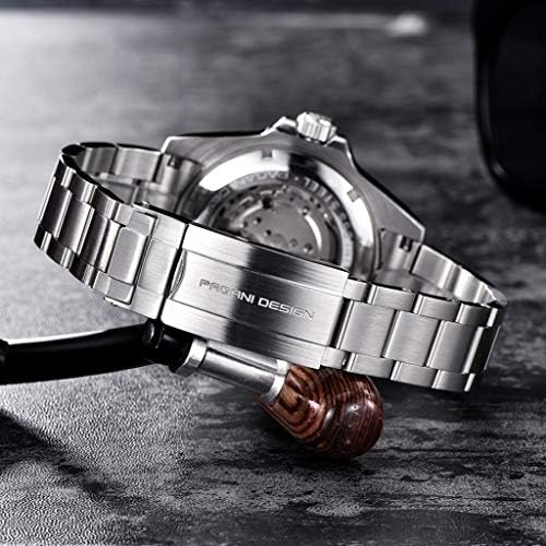 Дизайн на Pagani Мъжки Автоматично Механичен Часовник Японски Механизъм верижка От Неръждаема Стомана Керамични Bezel 100 м Водоустойчивост