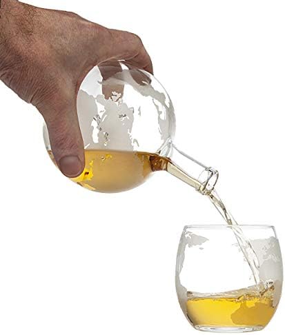 Гарафа за уиски Godinger, определени от балон и 2 Чаши за уиски World - за алкохол, Шотландски Бурбонской водка
