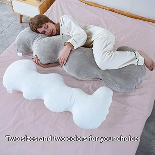 AMCATON 53-Инчов 3D Възглавница за цялото тяло във формата на Облак, Възглавница за сън в големи легла за възрастни, Дълга Възглавница