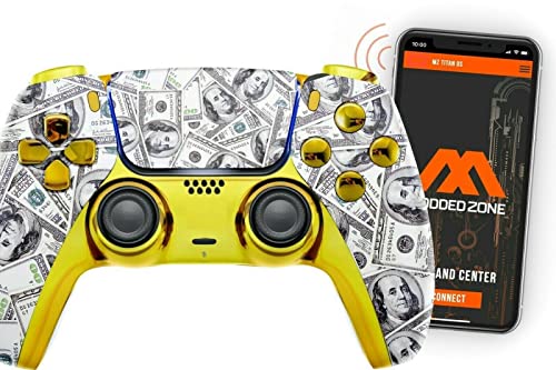 MODDEDZONE Gold Money SMART Rapid Fire Контролер е Съвместим с Потребителски модифицираните контролер PS5 за всички игри-шутъри