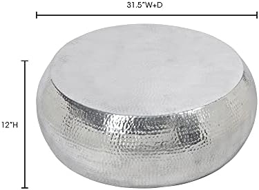 Масичка за кафе Moe's Home Collection Tabla от алуминий, сребро
