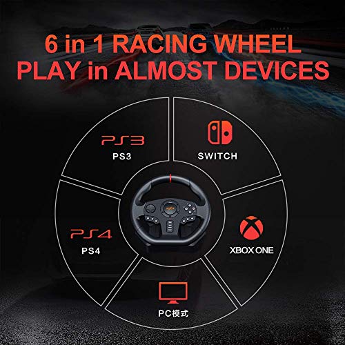 PXN V900 PC Racing Wheel, Универсална автомобилна USB карта 270/900 градуса, Състезателен волан с Педали за PS3, PS4, Xbox, One, Xbox Series X / S, Nintendo Switch (Обновена)