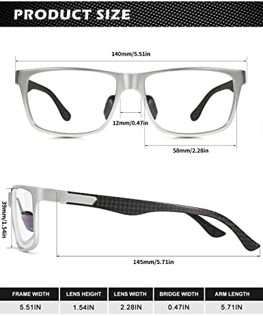 ANYLUV Сини Леки Очила за Мъже, Луксозни Компютърни Очила, изработени От Въглеродни Влакна, За Мъже, Правоъгълни Леки Очила Срещу