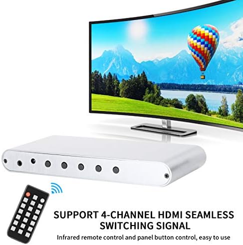 Преминете сплитер на екрана Hontoy, Корпус от Алуминиева сплав 1080p/60hz HDMI и Мултимедиен Сплитер екран за проектор за телевизор (# 1)