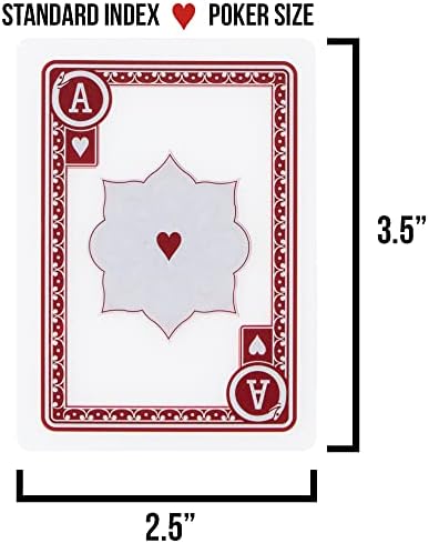 Водоустойчив тесте карти за игра с джокерами - 54 Прозрачни пластмасови карти, размер за покер, стандартен пощенски код - трудно