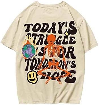 Мъжка Тениска с къс ръкав и Графичен Принтом GORGLITTER, Лятна Ежедневни Тениска с кръгло Деколте и Дракон