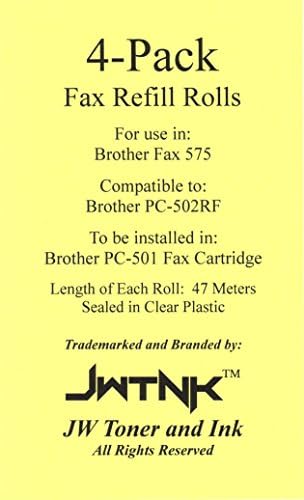 4 опаковки ролки за зареждане лента за факс филм на PC-502RF, Съвместими с Brother Fax 575