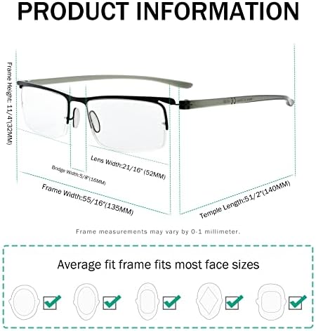 Eyekepper ще Спести 10% на 5 опаковки пури в ограничени бройки очила за четене за мъже и 3 опаковки ридеров в полукръгла рамка +