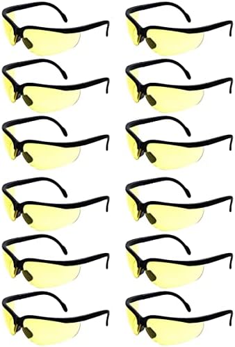 Calabria ANSI Z87 + S Жълти Защитни Очила за Работа |Тъмни Защитни Очила С защита срещу Замъгляване и Надраскване|UV-Защитни Очила