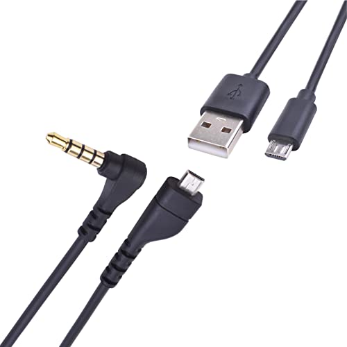 Преносимото кабел за зареждане Saipomor и аудио кабел за Съвместими слушалки с безжични игрови слушалки SteelSeries ARCTIS3 Arctis7