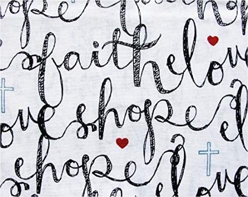 Дебела четвертинка - Вяра, надежда, любов 18 x 21 ~ Плат от памук ~ Християнската тема
