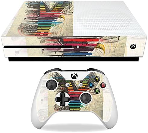 Корица MightySkins, съвместима с Microsoft Xbox One S - Rainbow Eagle | Защитно, здрава и уникална Vinyl стикер | Лесно се нанася,