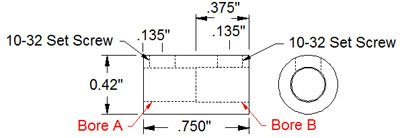 Съединител на Вала на Инсталационния винт от Неръждаема Стомана с диаметър от 6 мм до 8 мм