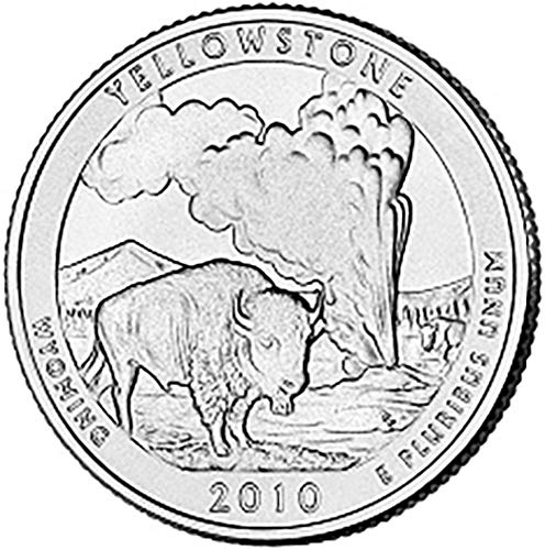 2010 P Сатинировка Национален парк Йелоустоун Уайоминг NP Quarter Choice Необращенный монетен двор на САЩ