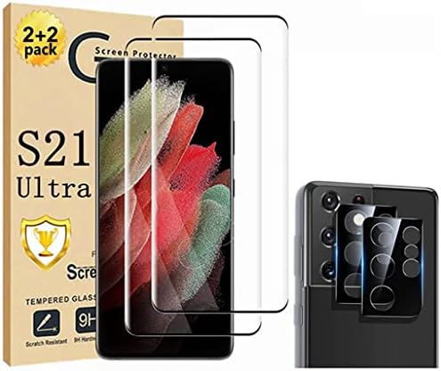 Защитно фолио Micger Galaxy S21 Ultra за екрана 【2 + 2 опаковки】 С 2 и с малко пари защитно фолио за обектива на камерата от закалено