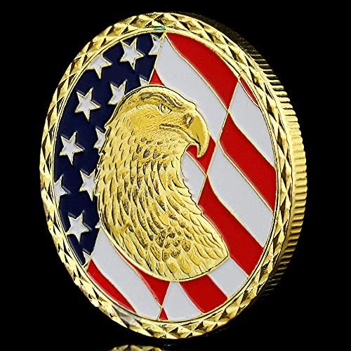 Ветеран на Бреговата охрана на САЩ Semper Сувенир С Изображение Белоголового Орлана Коллекционный Подарък Златна Възпоменателна