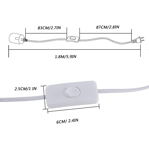 Odlamp 2 опаковки, Комплекти за контакти за висящи осветителни тела с дължина 6,5 метра /2 м, държач за крушка с кабел за включване