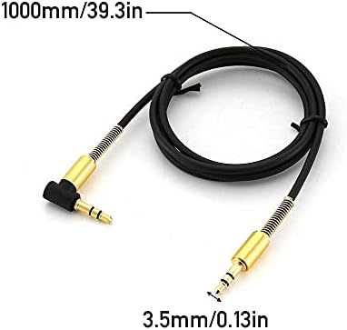 SDFGH 3,5 мм Стереоразъем 1 м От мъжете на мъжа аудио кабел 90 Градуса Правоъгълен Помощен Кабел Пружинен Кабел