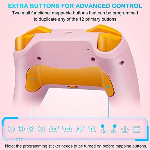 AUGEX за луксозни контролер PS4, 2 опаковки от Бяло и розово, Съвместим с контролера PS4, Слот за дистанционно контролер Scuf PS4