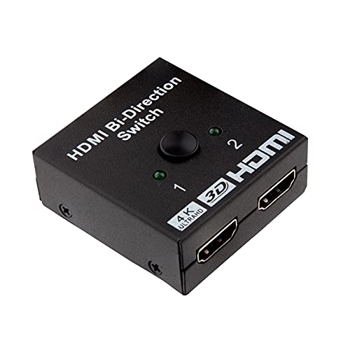 HDMI превключвател 4K, Двупосочен превключвател HDMI /Сплитер 2 в 1 / 1 2 изхода, кутия изберете 2 порта, Поддържа 1080P 3D за PS4/PS3, Xbox, HDTV, Roku и т.н., HD-Ready Монитори