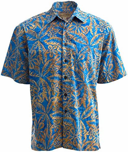 Мъжки тропически Хавайски в памучна риза Johari West Голям размер с къс ръкав