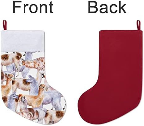 Лама Коледни Окачени чорапи Чорапи за Коледно Камина Празничен Начало Декор