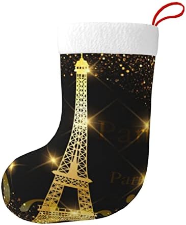 Коледни Чорапи Augenstern Айфеловата Кула Златен Фойерверки Париж Камина С Две Лица Окачени Чорапи