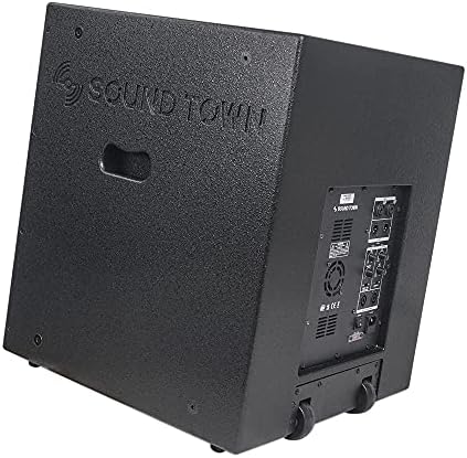 Субуфер Sound Town мощност от 2000 W, 18 инча, с 2 изхода за високоговорители, аудиосамб DJ/PA Pro с 4-инчов звукова намотка, черен