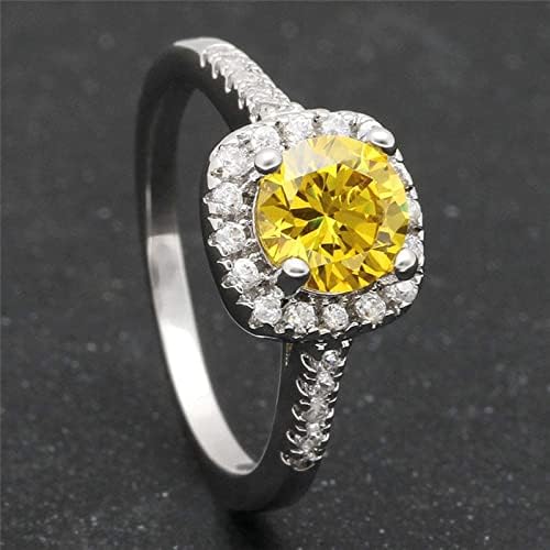 2023 Нови идеи за подаръци, бижута луксозни диаманти, бяло пръстен обручальный камък Пръстен ръчно изработени мъжка мода (жълто,
