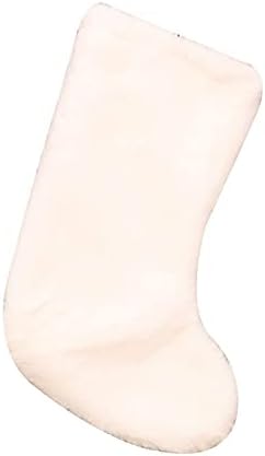 8x00t4 Чисто Бели Плюшени Коледни Чорапи Чанта Коледна Декорация Висулка