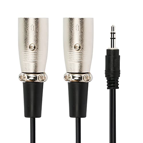 PNGKNYOCN 3,5 мм в Двоен XLR Y-разветвительный кабел 1/8 TRS Стерео 2 XLR Штекерный Микрофон, кабел за професионално аудиооборудования,