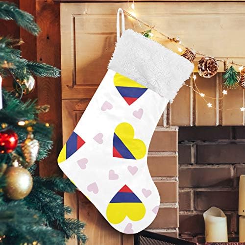 Коледни Чорапи PIMILAGU Ден на независимостта на Колумбия, 1 Опаковка, 17,7 инча, Окачени Чорапи за Коледна украса