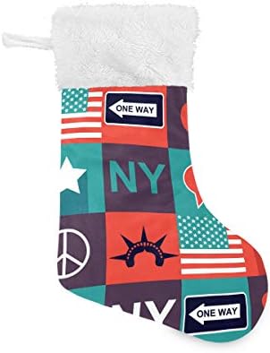 Коледни Чорапи PIMILAGU с Модерен Дизайн в американски стил, 1 Опаковка, 17,7 инча, Окачени Чорапи за Коледна украса