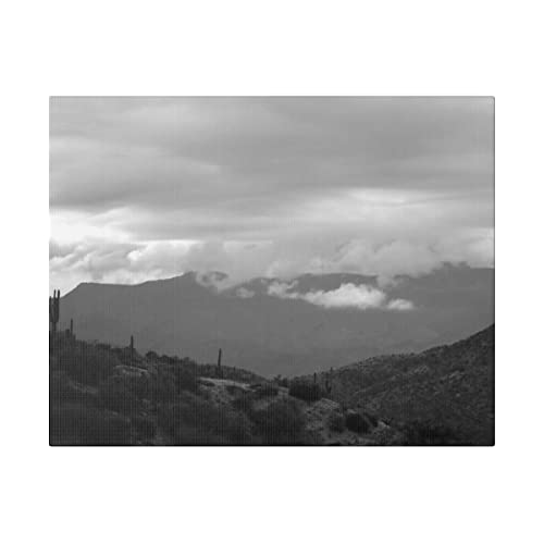 Черно-бели облаци на хълмовете Аризона 16x20 Матиран Платно, Натянутый в рамка, Готов да бъде обесен на Оригиналната фотография