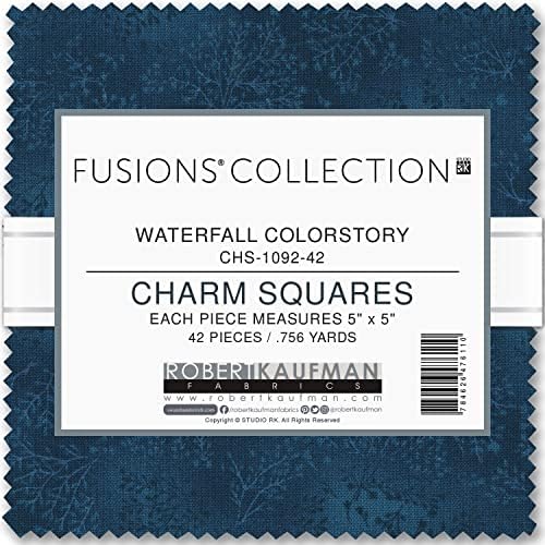 Набор от шармов Fusions Waterfall Charm Square 42 от 5-инчови квадратчета Robert Kaufman Fabrics CHS-1092-42