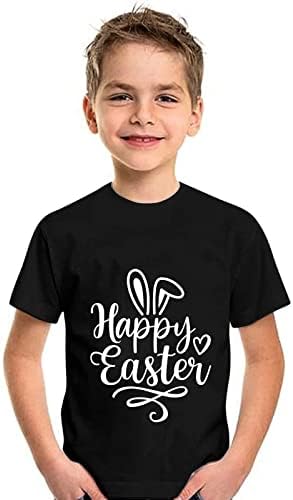Тениски с принтом на Ден на Великден, За Малки Момичета и Момчета, Тениска със Заек с Къс Ръкав, Детски Тениски За Момичета, Маркови
