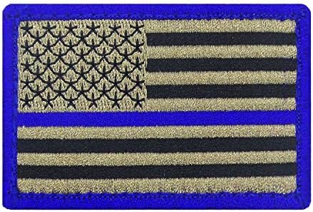 САЩ Американската Тънка синя Линия на Полицейското хартата, Тактически кука и контур, Напълно Бродирана Нашивка с любими на Духа