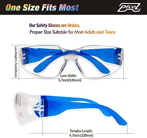 168 Предпазни очила насипни пакет 7 цвята, Унисекс, Прозрачни Защитни очила против надраскване, Удароустойчив лещи, очила със сертификат