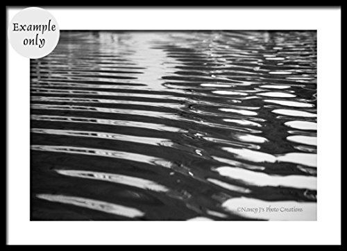 Блестящ Черен Сребрист Абстрактен Арт Отстъпка от 10% Диптих, Без рамка Модерен Декор на стените на Вълнички върху вода Снимка черно-бели