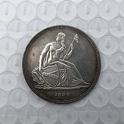 Точно копие на Възпоменателни монети, сребърно покритие американска монета 1836 г., ръчна изработка на паметта за Гурме и смислен
